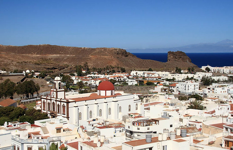 Vista aerea del pueblo de Agaete